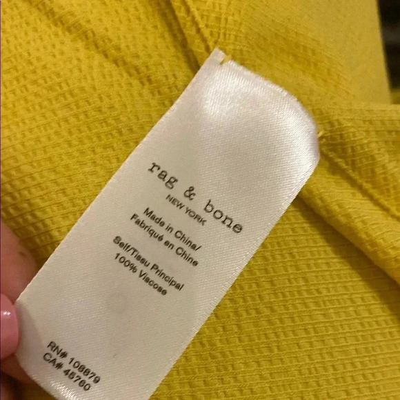 Rag &bone Sunny Yellow Wrap V-Neck Knee-Length Dress size medium - Picture 6 of 6